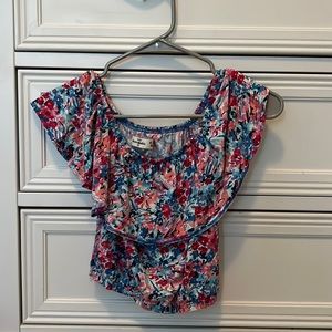 Abercrombie Floral off the shoulder crop top